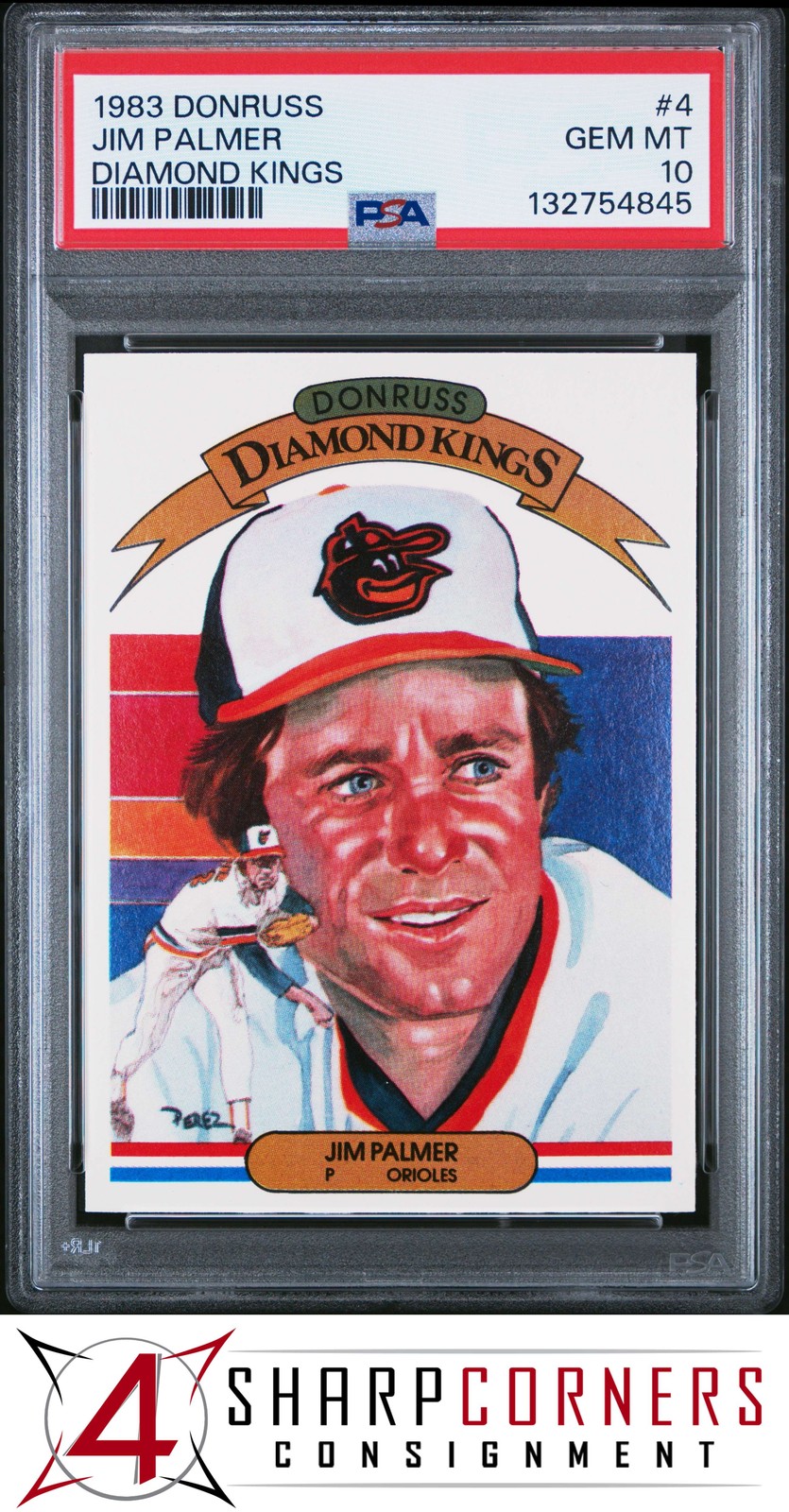1983 DONRUSS DIAMOND KINGS #4 JIM PALMER ORIOLES HOF PSA 10