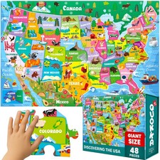 Giant Floor Puzzles for Kids Ages 4-6 2x3 Feet Extra-Thick 48 Pieces Toddle...