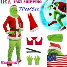Christmas The Grinch Complete Costume Santa Claus Costume Adult OY