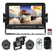 4ch 7'' Quad Split Monitor DVR 1080P Backup Camera for Truck Trailer Blind Spot
