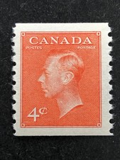 Canada Stamps, 1951 King George VI, 4 Cent, Scott # 310 COIL Mint NH Lot # 51A7F
