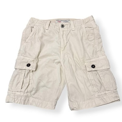 American Eagle Y2K Cargo Shorts Classic Mens Size 31 Tan Utility Baggy