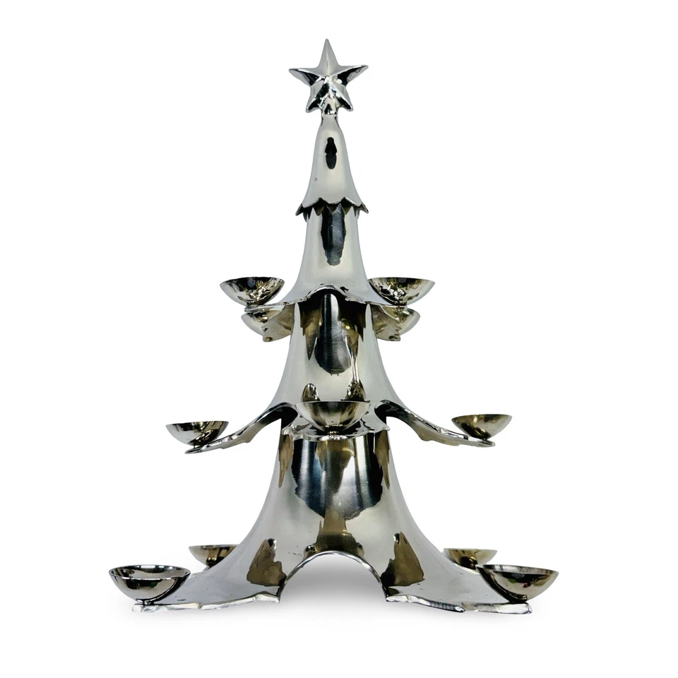 Centro de mesa vintage de árbol de Navidad cromado Pottery Barn 12 unidades Foto 4 de 4