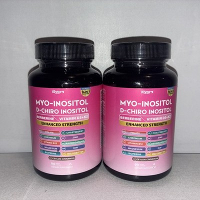 Lot Of 2-Myo Inositol & D-Chiro Inositol Supplement for Women, 90 Caps Each