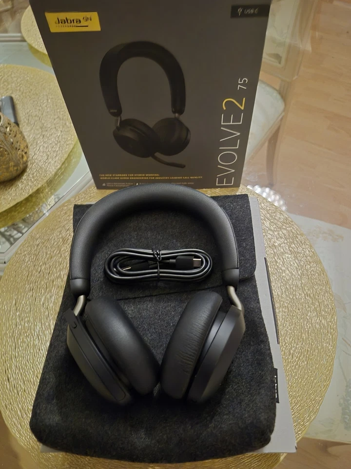 Jabra Evolve2 75 Bluetooth Ohraufliegende Kopfhörer - Schwarz