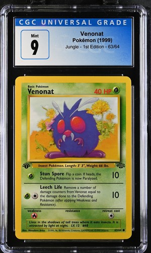 Venonat (1st Edition) graded CGC 9 for sale on eBay
