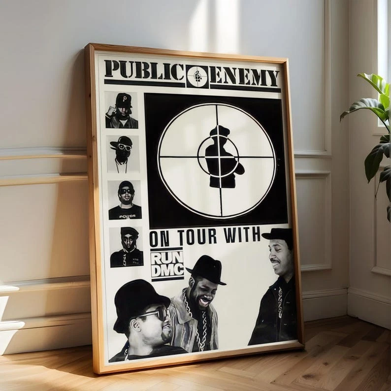 Public Enemy Poster, Run DMC Tour Poster, Hip Hop Art Poster, Rap Music Poster - Image 3 of 4