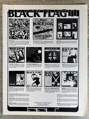 Black Flag Wasted Again In My Head SST Punk Hardcore 1988 Vintage Print Ad