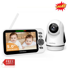 HelloBaby HB6352 Video Baby Monitor 5" LCD Pan-Tilt-Zoom No WiFi 1000ft Range