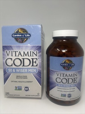 Garden of Life Vitamin Code 50 & Wiser Men Multivitamin Supplement 240 Exp05/26