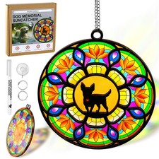 Dog Memorial Suncatcher, Pet Sympathy Gifts, Stained Glass Window Hanging, Me...