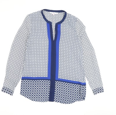 Jasper Conran Damen blau Tunika Bluse Größe 8, geometrisches Muster