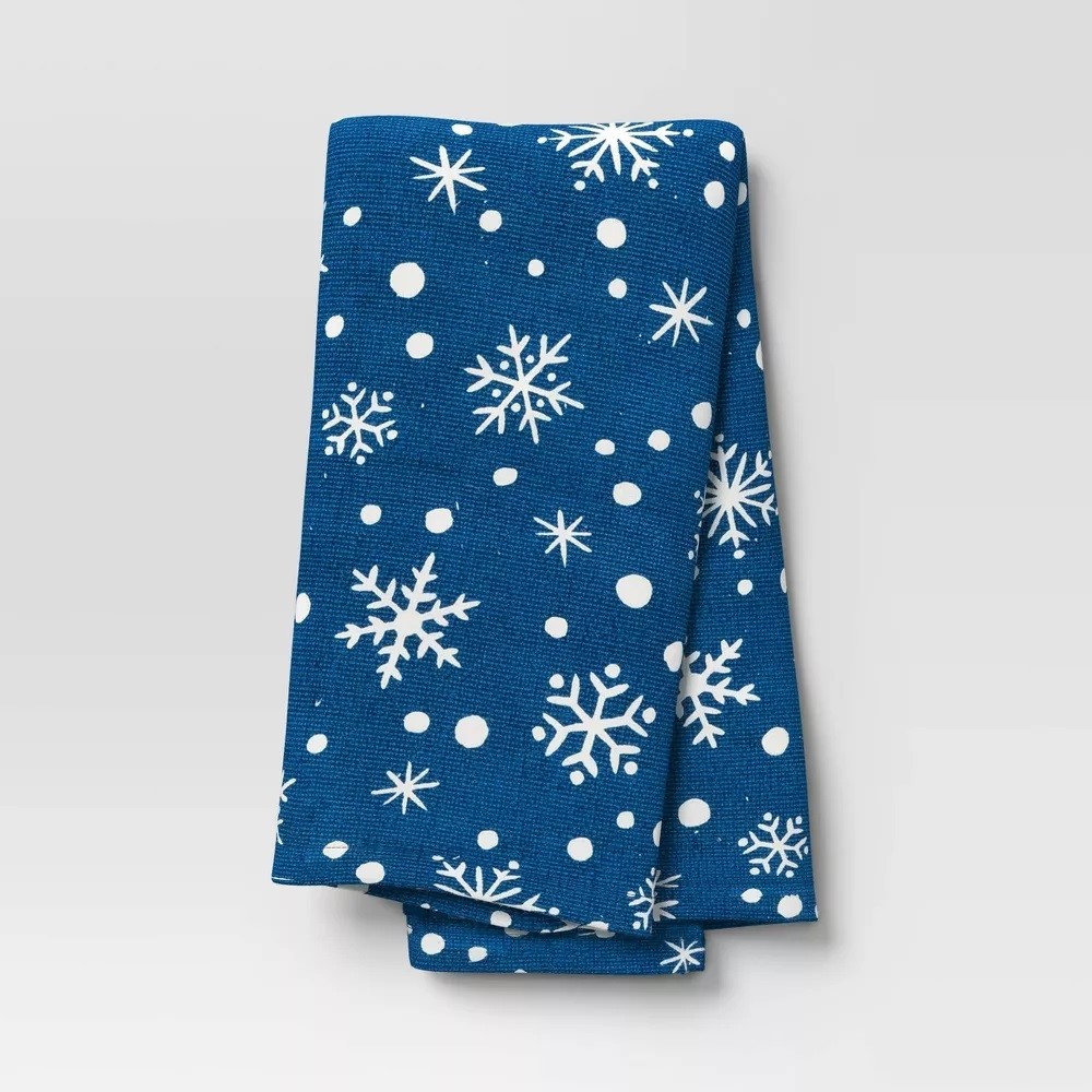 Christmas Snowflake Kitchen Towel Blue - Wondershop: Holiday Cotton Dish Towel