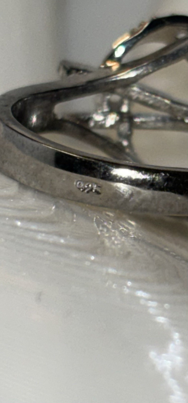 Vintage Rhinestone Cocktail Statement Ring .925 - image 5