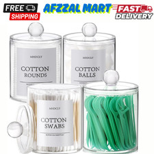 4 Pack Bathroom Organizers and Storage Set with Qtips Holder Accessories Decor