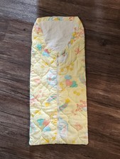 Vintage Care Bears Quilted Baby Blanket. Handmade 1980s