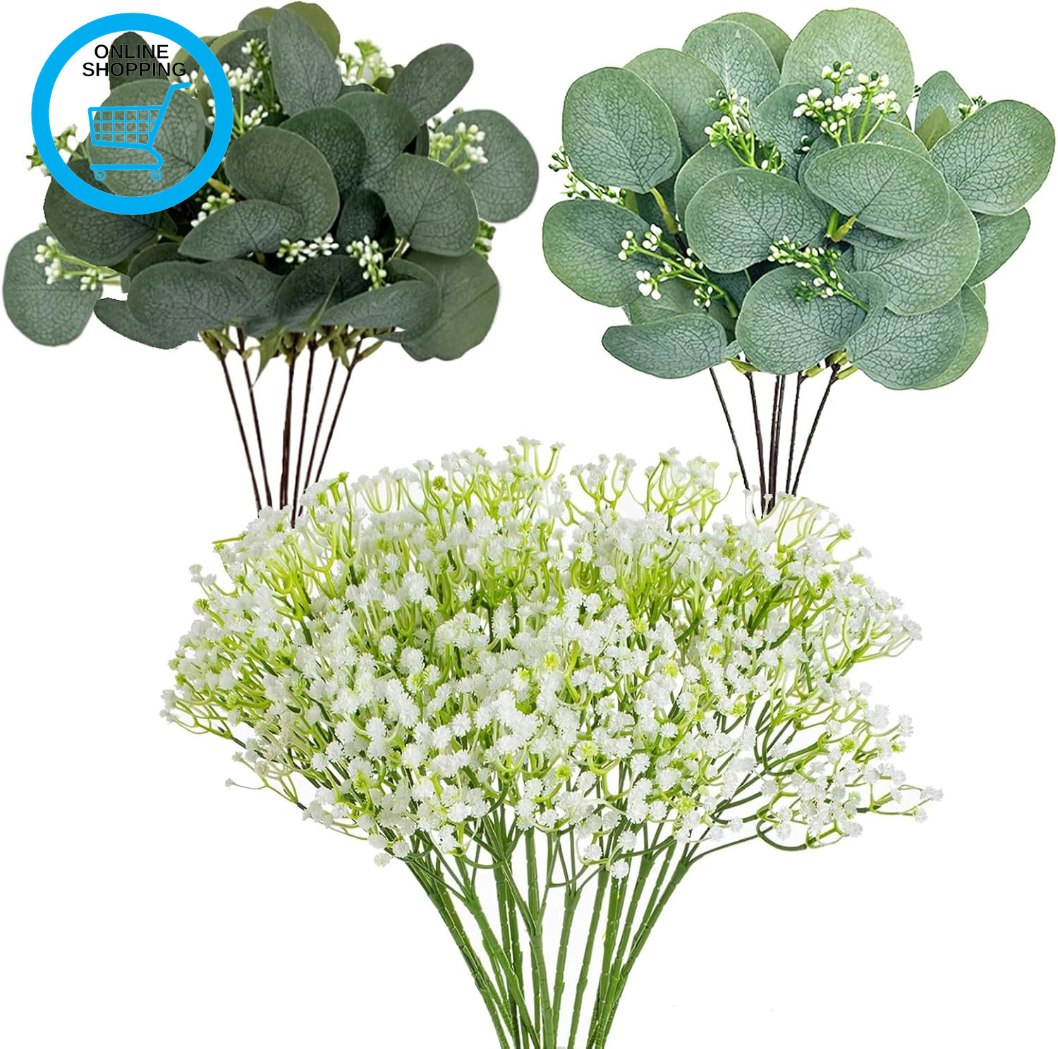Artificial Eucalyptus Stems, 24 Pcs Gypsophila Artificial Flowers Greenery Folia