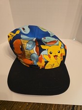 Pokemon All Over Snapback Baseball Cap Hat Youth Size Cartoon Charizard Pikachu
