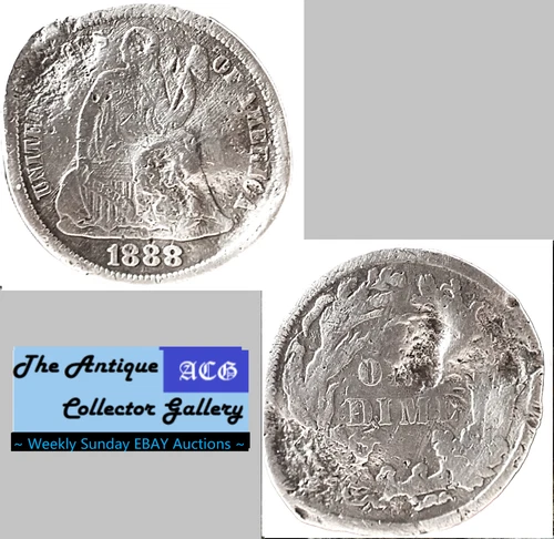 1888 S Silver US San Francisco Mint Seated Liberty Dime🪙Type 4🪙Dented