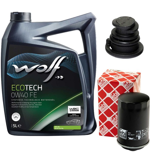 MotoröL Set 0W40 5 Liter + ÖLfilter + ÖLablassschraube FüR Audi Q5 A5 1.8 2.0-image