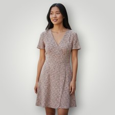 J. Crew Mercantile Dress Womens 14 V-neck Short Sleeves Ditsy Floral Boho Chic