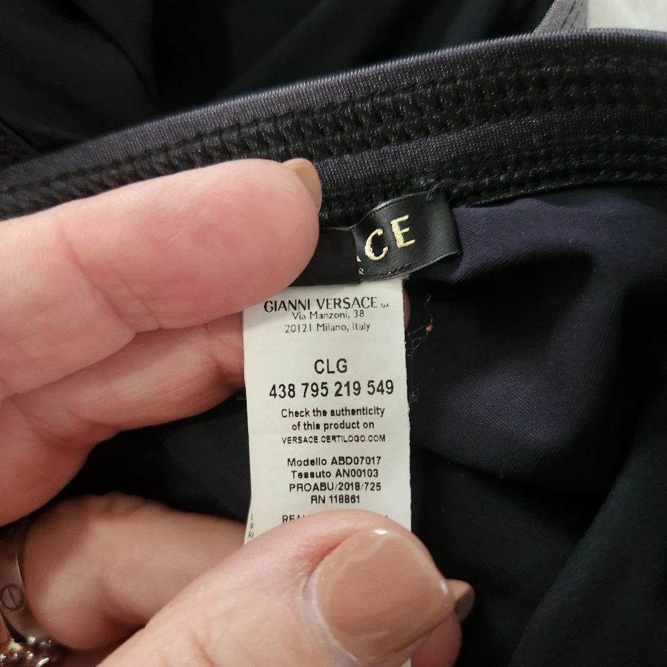 Versace Beachwear One Piece  Medusa  Size 3C = 36 C Metallic Gray - Image 3 of 4