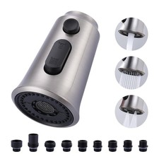 Kitchen Faucet Head Replacement, 3 Function Pull Down Faucet Sprayer Head wit...