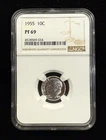 1955 10C Roosevelt Proof Silver Dime NGC PF69 item#206