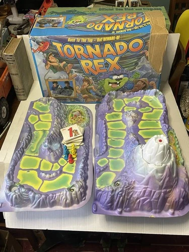 Vintage Tornado Rex 1991 Parker Brothers Board Game & Box AS IS NEAR COMPLETE