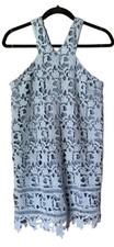 GB Gianni Bini Mini Sleeveless Dress Crochet Blue Summer