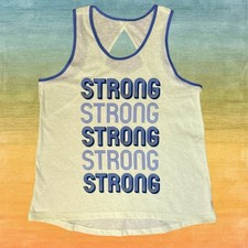 Danskin Now Girl's Athletic Strong Tank Top Size XL 14/16 Cut Out Back Yellow