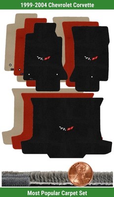 Custom Ultimat Carpet Mat Set for '99-04 Chevy Corvette w/Logo (3 pieces) #GIM