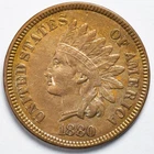 1880 Indian Head Penny Cent Extremely Fine (XF) Cleaned