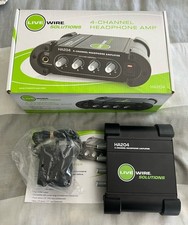 Live Wire Solutions HA204 4-Channel Headphone Amplifier w/ Power Supply Box