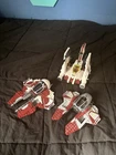 LEGO Star Wars Red/White Spaceship Vehicle Lot 3 Ships Plastic