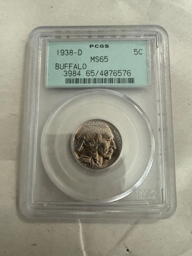 1938 - D Buffalo Nickel PCGS MS65