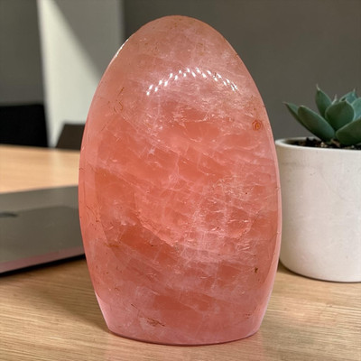 Rosenquarz Freeform I 1074gr. I 9x5x14cm I Unikat-Masterpiece | Madagaskar