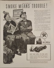1941 Texaco Havoline Motor Oil Vintage Ad Smoke Means Trouble
