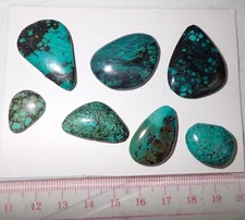Turquoise Stone Flat Free Form Cabochon 120 Carat 7 pieces 24 gram