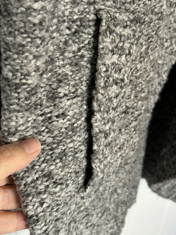 Grey Marl Wool Blend Cardigan with Asymmetrical Button Closure by Wallis size XL - Image 3 of 4