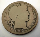 90% Silver Barber Half Dollar 1902 O