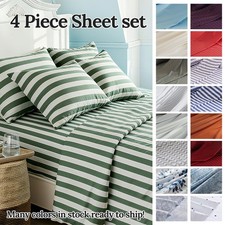 Deep Pocket Piece Bed Sheet Set 2200 Series Microfiber Comfort Bedding Sheets
