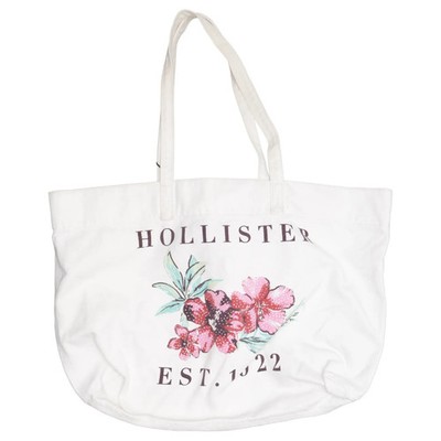 Hollister, Stoffbeutel, Unisex (Erwachsene), Baumwolle, Weiß/Mehrfarbig, 38 #kBC