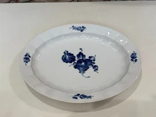 Royal Copenhagen Blue Flower Oval Serving Platter, 16” x 12.5” Porcelain Denmark