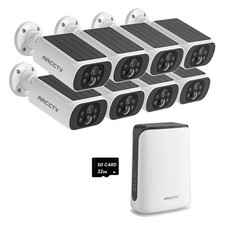 Wireless Home Security Camera System 4MP Outdoor Solar Battery Powered IR Night