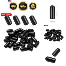 60 Pcs Round Rubber End Caps, 1/4" 6.5mm ID Vinyl Flexible Screw Thread Prote...