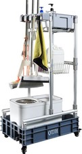 Janitor Cleaning Cart Rolling with Mop Broom Holder