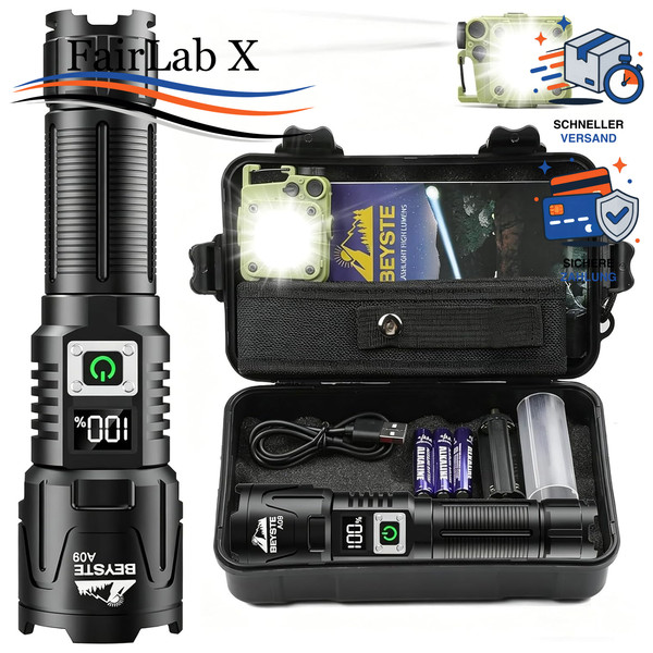 LED Taschenlampe 1.000.000 Lumen 50W 1520M Weitschuss Extrem Hell-image