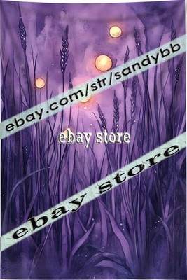 Tapestry Firefly Magic Purple Forest Night Art mystic relaxing decor 59X82 in