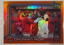 Topps 2025 Series One Cincinnati Reds Team Card #99 Orange Foil Parallel /25